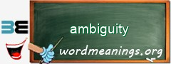 WordMeaning blackboard for ambiguity